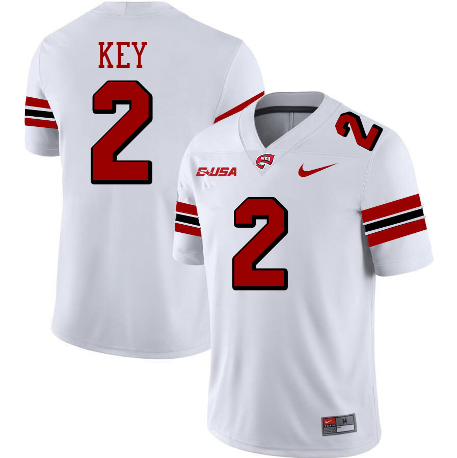 Devon Key WKU Jersey,Western Kentucky Hilltoppers #2 Devon Key Jersey Youth-White